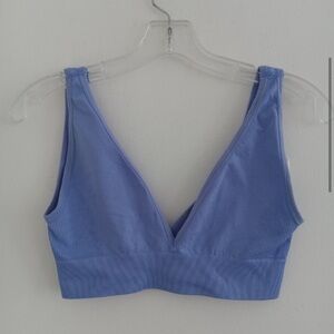 WeWoreWhat | V-Neck Bra Top on Powder Blue